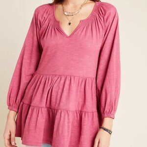 Anthropologie Maeve Isola Tiered Babydoll Top